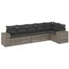 Image de vidaXL Ensemble de salon de jardin 6 pièces avec coussins Gris Poly rotin