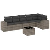 Image de vidaXL Ensemble de salon de jardin 7 pièces avec coussins Gris Poly rotin