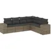Image de vidaXL Ensemble de salon de jardin 6 pièces avec coussins Gris Poly rotin