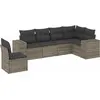 Image de vidaXL Ensemble de salon de jardin 6 pièces avec coussins Gris Poly rotin