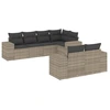 Image de vidaXL Ensemble de salon de jardin 7 pièces avec coussins gris clair Poly rotin