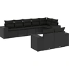 Image de vidaXL Ensemble de jardin canapé 8 pièces avec coussins noir poly rotin