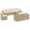 Image de vidaXL Ensemble de jardin canapé 8 pièces avec coussins Beige Poly Rattan