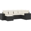 Image de vidaXL Ensemble de salon de jardin 6 pièces avec coussins noir poly rotin