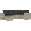 Image de vidaXL Ensemble de salon de jardin 6 pièces avec coussins gris clair Poly rotin