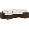 Image de vidaXL Ensemble de salon de jardin 6 pièces avec coussins Marron Poly Rattan