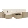 Image de vidaXL Ensemble de salon de jardin 7 pièces avec coussins Beige Poly Rattan