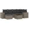 Image de vidaXL Ensemble de salon de jardin 7 pièces avec coussins Gris Poly rotin