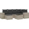 Image de vidaXL Ensemble de salon de jardin 7 pièces avec coussins gris clair Poly rotin