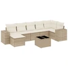 Image de vidaXL Ensemble de jardin canapé 8 pièces avec coussins Beige Poly Rattan