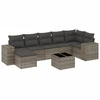 Image de vidaXL Ensemble de jardin canapé 8 pièces avec coussins Gris Poly rotin