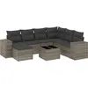 Image de vidaXL Ensemble de jardin canapé 8 pièces avec coussins Gris Poly rotin