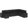 Image de vidaXL Ensemble de jardin canapé 8 pièces avec coussins noir poly rotin