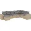 Image de vidaXL Ensemble de jardin canapé 8 pièces avec coussins Beige Poly Rattan