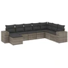 Image de vidaXL Ensemble de jardin canapé 8 pièces avec coussins Gris Poly rotin