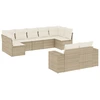 Image de vidaXL Ensemble de salon de jardin 9 pièces avec coussins beige Poly rotin