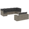 Image de vidaXL Ensemble de salon de jardin 9 pièces avec coussins Gris Poly rotin