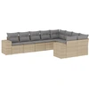 Image de vidaXL Ensemble de salon de jardin 9 pièces avec coussins beige Poly rotin