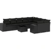 Image de vidaXL Ensemble de 10 canapés de jardin avec coussins noir poly rotin