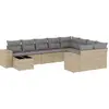 Image de vidaXL Ensemble de salon de jardin 10 pièces avec coussins Beige Poly Rattan