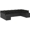 Image de vidaXL Ensemble de 10 canapés de jardin avec coussins noir poly rotin