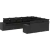 Image de vidaXL Ensemble de 10 canapés de jardin avec coussins noir poly rotin