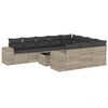 Image de vidaXL Ensemble de salon de jardin 11 pièces avec coussins gris clair Poly rotin