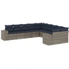 Image de vidaXL Ensemble de 10 canapés de jardin avec coussins gris clair Poly rotin
