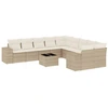 Image de vidaXL Ensemble de salon de jardin 11 pièces avec coussins Beige Poly Rattan