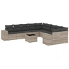 Image de vidaXL Ensemble de salon de jardin 11 pièces avec coussins gris clair Poly rotin