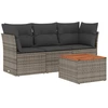 Image de vidaXL Ensemble de salon de jardin 4 pièces avec coussins Gris Poly rotin