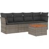 Image de vidaXL Ensemble de salon de jardin 5 pièces avec coussins Gris Poly rotin