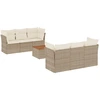 Image de vidaXL Ensemble de salon de jardin 7 pièces avec coussins Beige Poly Rattan