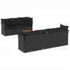 Image de vidaXL Ensemble de jardin canapé 8 pièces avec coussins noir poly rotin