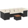 Image de vidaXL Ensemble de jardin canapé 8 pièces avec coussins noir poly rotin