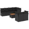 Image de vidaXL Ensemble de jardin canapé 8 pièces avec coussins noir poly rotin