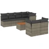Image de vidaXL Ensemble de jardin canapé 8 pièces avec coussins Gris Poly rotin