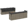Image de vidaXL Ensemble de salon de jardin 9 pièces avec coussins Gris Poly rotin