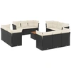 Image de vidaXL Ensemble de 13 canapés de jardin avec coussins noir poly rotin