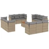 Image de vidaXL Ensemble de 13 canapés de jardin avec coussins Beige Poly Rattan