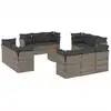 Image de vidaXL Ensemble de 13 canapés de jardin avec coussins Gris Poly Rattan