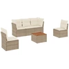 Image de vidaXL Ensemble de salon de jardin 6 pièces avec coussins Beige Poly Rattan