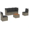 Image de vidaXL Ensemble de salon de jardin 6 pièces avec coussins Gris Poly rotin