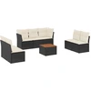 Image de vidaXL Ensemble de jardin canapé 8 pièces avec coussins noir poly rotin
