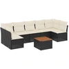 Image de vidaXL Ensemble de jardin canapé 8 pièces avec coussins noir poly rotin