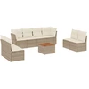 Image de vidaXL Ensemble de salon de jardin 9 pièces avec coussins beige Poly rotin