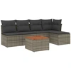Image de vidaXL Ensemble de salon de jardin 6 pièces avec coussins Gris Poly rotin