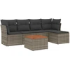 Image de vidaXL Ensemble de salon de jardin 6 pièces avec coussins Gris Poly rotin
