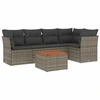 Image de vidaXL Ensemble de salon de jardin 6 pièces avec coussins Gris Poly rotin