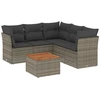 Image de vidaXL Ensemble de salon de jardin 6 pièces avec coussins Gris Poly rotin